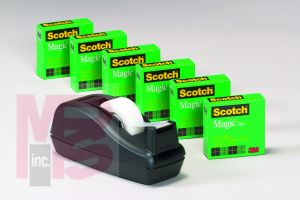 3M Scotch(R) Magic(TM) Tape Deal 810C40BK 3/4 in x 1000 in 6pk w/C-40 Black Dispenser