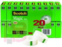 3M Scotch(R) Magic(TM) Tape 810K20, 3/4 in x 1000 in 20 rolls/pack, 6 packs/cs