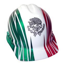 3M XLR8 Ratchet Suspension Mexican Flag Hard Hat, Head Protection 46108-00000 10 ea/cs