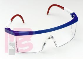 3M 14327-00000-20 Nassau Plus(TM) Protective Eyewear, Clear Lens, Red/White/Blue Frame - Micro Parts & Supplies, Inc.