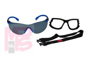 3M Solus 1000-Series S1102SGAF-KT Foam Strap Black/Blue Grey Scotchgard(TM) Anti-fog lens 20ea/cs