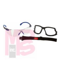 3M Solus 1000-Series  S1107SGAF-KT Foam Strap Black/Blue Indoor/Outdoor Grey Scotchgard(TM) Anti-fog lens 20ea/cs