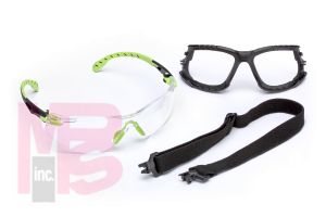 3M S1201SGAF-KT Solus 1000-Series Kit Foam Strap Green/Black Clear Scotchgard Anti-fog lens - Micro Parts & Supplies, Inc.