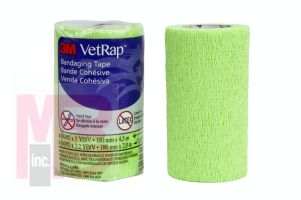 3M VetRap Bandaging Tape 1410LG-LFHT  4 in x 5 yd (100 mm x 4.5 m) Latex Free  Hand Tear