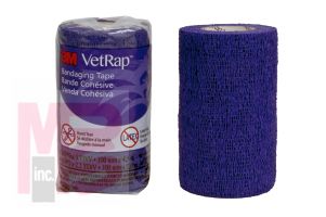 3M VetRap Bandaging Tape 1410PR-LFHT  4 in x 5 yd (100 mm x 4.5 m) Latex Free  Hand Tear