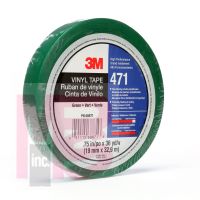 3M Vinyl Tape 471 Green, 1/8 in x 36 yd, 144 individually wrapped rolls per case Conveniently Packaged