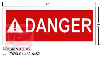 3M Diamond Grade Safety Sign 3MN201DG "DANGER"  6 in x 2 in 10 per package