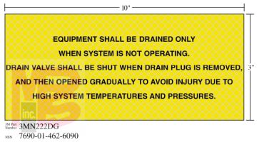 3M Diamond Grade Safety Sign 3MN222DG "EQIPMNT PRESSURE"  10 in x 3 in 10 per package