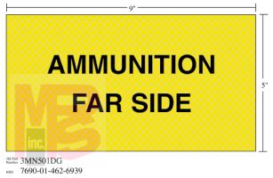 3M Diamond Grade Weapon Sign 3MN501DG "AMMUN SIDE"  9 in x 5 in 10 per package