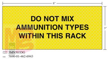 3M Diamond Grade Weapon Sign 3MN503DG "DO RACK"  7 in x 3 in 10 per package