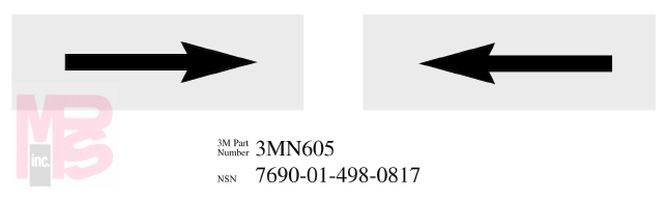 3M Photoluminescent Film 6900  Shipboard Sign 3MN146PL  12 in x 4 in  ARROW SYMBOL  10/pkg