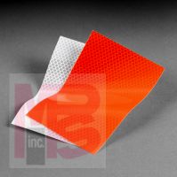 Click here to view larger image 3M Diamond Grade(TM) Fluorescent Flexible Drum Wrap Sheeting 3914 Orange, 4 in x 50 yd