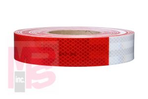 3M Diamond Grade Conspicuity Marking 983-326 ES Red/White (6 in Red/6 in White)  2 in x 48 in  100 per package