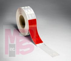 3M Flexible Prismatic Conspicuity Marking Series 963-32TL Red/White  2 in x 18 in  100 per package  10 per carton