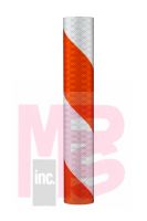 3M Flexible Prismatic Reflective Barricade Sheeting 3334R Orange/White  7 3/4 in x 100 yd