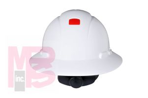 3M Full Brim Hard Hat H-801R-UV  White 4-Point Ratchet Suspension  with Uvicator  20 EA/Case