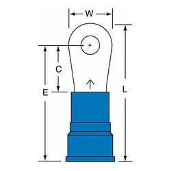 3M MN6-10R/SK Scotchlok Ring Tongue Nylon Insulated Brazed Seam Stud Size 10 - Micro Parts & Supplies, Inc.