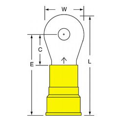 3M MN4-10RK Scotchlok Ring Tongue Nylon Insulated Brazed Seam Stud Size 10 - Micro Parts & Supplies, Inc.