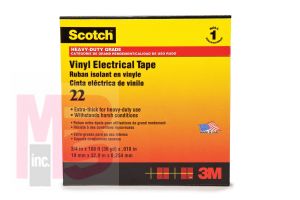 3M 22-1/2X36YD Scotch(R) Heavy Duty Vinyl Electrical Tape 1/2 in x 36 yd (13 mm x 32.9 m) - Micro Parts & Supplies, Inc.