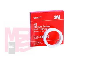 3M 48-1/4"X260" Scotch(R) Thread Sealant Tape 1/4 in x 260 in (6.3 mm x 6.6 m) - Micro Parts & Supplies, Inc.