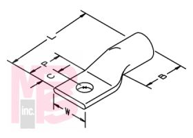 3M 30014 Scotchlok Copper One Hole Lug up to 35 kV - Micro Parts & Supplies, Inc.