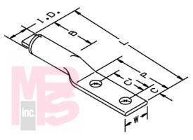 3M 40137 Scotchlok Aluminum Two Hole Lug up to 35 kV - Micro Parts & Supplies, Inc.