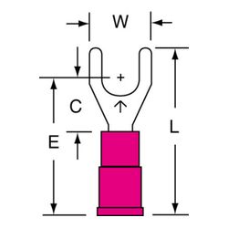 3M MVU18-10FK Scotchlok Fork Vinyl Insulated Butted Seam 22-18 AWG - Micro Parts & Supplies, Inc.