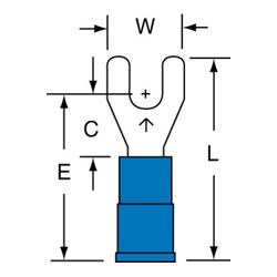 3M MVU14-6FK Scotchlok Fork Vinyl Insulated Butted Seam 16-14 AWG - Micro Parts & Supplies, Inc.