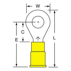 3M MV10-14R/SK Scotchlok Ring Tongue Vinyl Insulated Brazed Seam  - Micro Parts & Supplies, Inc.