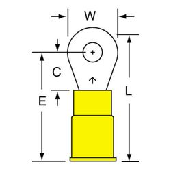 3M MNG10-6RK Scotchlok Ring Tongue Nylon Insulated w/Insulation Grip  - Micro Parts & Supplies, Inc.