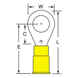 3M MNG10-516R/SK Scotchlok Ring Tongue Nylon Insulated w/Insulation Grip  - Micro Parts & Supplies, Inc.