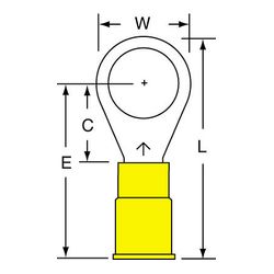 3M MNG10-38R/SK Scotchlok Ring Tongue Nylon Insulated w/Insulation Grip  - Micro Parts & Supplies, Inc.