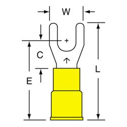 3M MV10-10FK Scotchlok Fork Vinyl Insulated Brazed Seam 12-10 AWG - Micro Parts & Supplies, Inc.