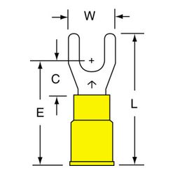 3M MVU10-10FK Scotchlok Fork Vinyl Insulated Butted Seam 12-10 AWG - Micro Parts & Supplies, Inc.