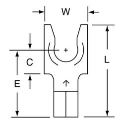 3M MU10-14FLK Scotchlok Locking Fork Non-Insulated Butted Seam  - Micro Parts & Supplies, Inc.