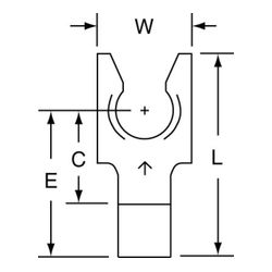 3M M10-14FLK Scotchlok Locking Fork Non-Insulated Brazed Seam  - Micro Parts & Supplies, Inc.