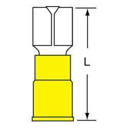 3M MVI10-250DFK Scotchlok Female Disconnect Vinyl Insulated Butted Seam w/Interlocking Barrel  - Micro Parts & Supplies, Inc.