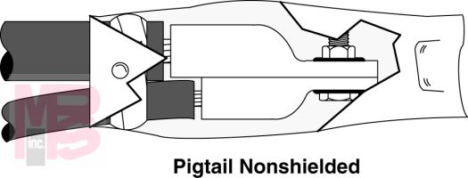 3M 5317 Motor Lead Pigtail Splice 5-8 kV Non-Shielded 2-1/0 AWG (feeder) 4-1/0 AWG (motor lead) - Micro Parts & Supplies, Inc.