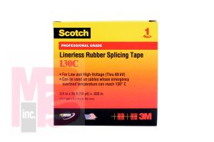 3M 130C-3/4X30FT Scotch(R) Linerless Rubber Splicing Tape 3/4 in x 30 ft (19 mm x 9.1 m) - Micro Parts & Supplies, Inc.