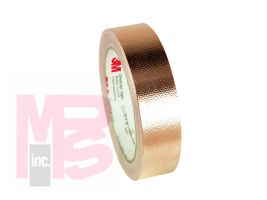 3M Embossed Tin-Plated Copper Foil EMI Shielding Tape 1345  1 3/4 X 18 YDS  3" PAPER BULK