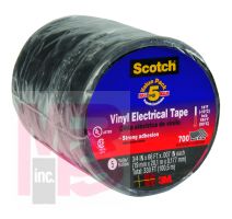 3M Scotch Vinyl Electrical Tape 700  3/4 in x 66 ft  Black  1 roll/carton  100 rolls/case (CELLULAR)