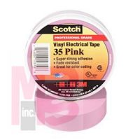 3M Scotch Vinyl Color Coding Electrical Tape 35  3/4 in x 66 ft  Pink  10 rolls/carton  100 rolls/case