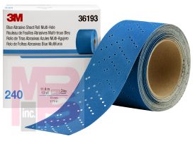 3M Hookit Blue Abrasive Sheet Roll Multi-hole36193 2.75 x 13 y240 4 boxes per case