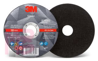 3M Silver Cut-Off Wheel 87465  T1 4.5 in x .045 in x 7/8 in 25 per inner 50 per case