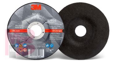 3M Silver Cut-Off Wheel 87466  T27 4.5 in x .045 in x 7/8 in 25 per inner 50 per case