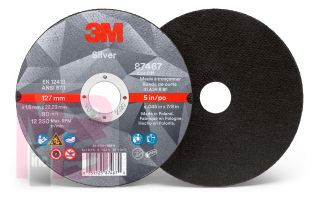 3M Silver Cut-Off Wheel 87467  T1 5 in x .045 in x 7/8 in 25 per inner 50 per case