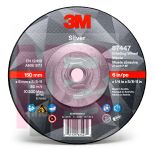 3M Silver Depressed Center Grinding Wheel 87447 T27 Quick Change 6 x 1/4 x 5/8-11 in ANSI 10 per inner 20 per case