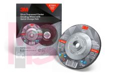 3M Silver Depressed Center Grinding Wheel 8766187661 T27 Quick Change 4.5 in x 1/4 in x 5/8-11 in Single Pack 10 per case