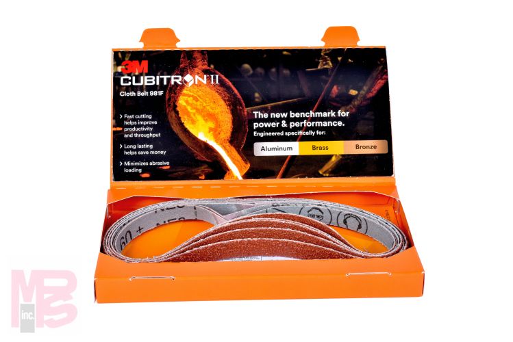 3M Cubitron II Cloth Belt 981F  Kit  1/2 in x 18 in  25 per case