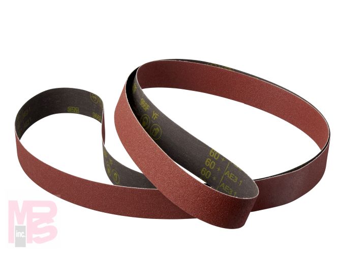 3M Cubitron™ II Cloth Belt 966F  4 in x 132 in  24+ YF-weight  Sine-Lok